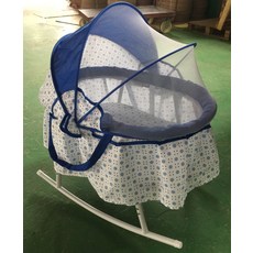 嬰兒牀可摺疊新生兒牀拼接大牀寶寶搖牀bb bed搖籃牀多功能移動, THK201-1-藍色