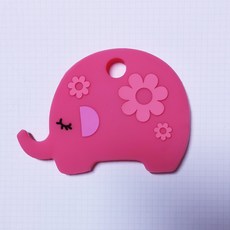 可愛小象造型項鍊吊飾, 淺粉鑰匙套, 1個