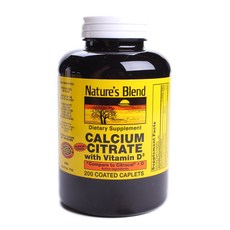 Nature's Blend 檸檬酸鈣維他命D3錠, 1個, 200 件
