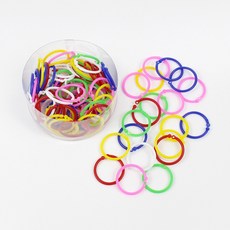 칼라 원형 플라스틱 카드링 대 1통 (100개입), 1개, 3.3cm