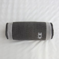 아르떼베딩 부엉이 풍수 자수 경추 목 메밀베개, 1개, 부엉이 원형 메밀베개(차콜)