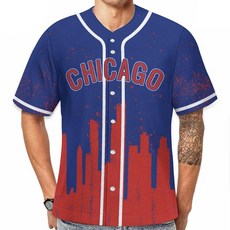 JH3DBF 야구 시티 저지 스포츠 팬 셔츠 팬 의류 남성용 선물 프린트 S-2XL 레드-블루