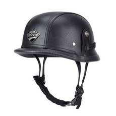 독일군 헬멧 오토바이 스냅백 헬맷 클래식바이크 반모 전천후 베레모 사계절 밝은검정 올블랙, 블랙