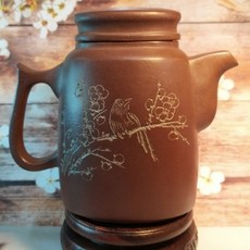 紫砂廠 紫泥 高帽漢方壺 230cc 徐華大 早期宜興紫砂壺, 1個, 約230cc