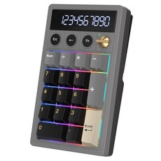 로얄클루지 계산기 겸용 RGB 핫스왑 3중 모드 기계식 무선 키보드 RKM20, 제조사축, 크림스위치, 팬텀
