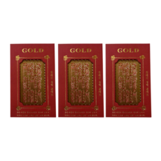 귀인 금빛 골드 부적 재물 금전 행운, 3개, 수량