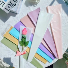 하리움 컬러 무지 꽃 한송이 포장지 OPP 투명 비닐 12컬러, 한송이컬러OPP(봉투형), 딸기우유