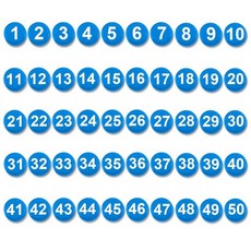 BOXOB 1-50개의 자석 숫자 50개 냉장고 화이트보드 드라이 지우개 보드 가정 교실 사무실 냉장고용 원형 (지름 2cm(0.8인치) 블루) 198155 85, 1-50개의 자석 숫자 50개, 냉장고, 화이트보드,