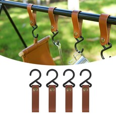 캠핑 가죽 고리 4P 세트 타프 인디언 행어 램프걸이 rhm*74160em, 다크 브라운