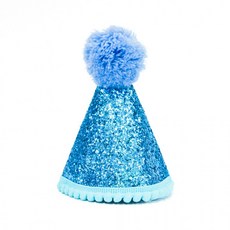 글리터고깔모자(미니)블루 생일 파티 장식 소품 데코, 1개, 상세페이지 참조