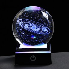 Kertari 3D K9 LED 우주 크리스탈 볼 태양계 모형 생일 선물 남성 여성 어린이