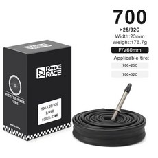 라이더레이스 자전거 이너튜브 700C 18 23 25 28 32 35 43C 로드 사이클링 타이어 48/60mm AV F/V 슈레더 프레스타 밸브 부틸 고무, [12] 25 32C FV 60MM
