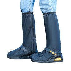 加厚高筒防雨鞋套 防水防滑透氣, 268款 - 黑白高筒鞋套 加厚防滑底