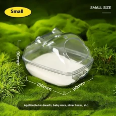 새로운 투명한 햄스터 케이지 외부 화장실 모래통 청소가 간편한 넓은 공간 분리형 욕조 소형 애완동물 목, 01 S