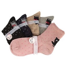 일본 수입 [TROIS EPRI] 발뒤꿈치 고양이 울혼방 양말 (C678B)(5컬러)