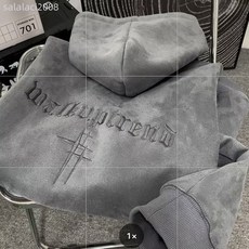 秋冬新款重磅麂皮絨衛衣男潮流復古美式oversize寬鬆加絨連帽外套