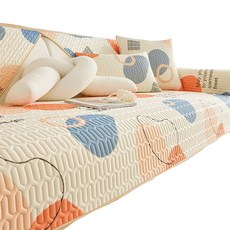 清新花縵夏季冰絲沙發墊, 1個, 粉幾何