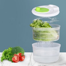 Siemzon 수동채소탈수기 주방샐러드 야채세척기, 그린, 1개