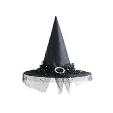 할로윈 파티용품 마녀모자 코스프레, 1개, 검정 별