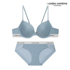 코데즈컴바인이너웨어 더블 라인 베이직 브라팬티세트_스카이블루