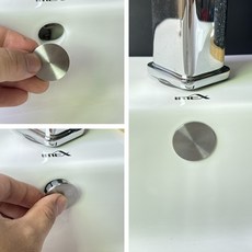 더블슬릿 황동 SUS304 스텐레스 세면대 세면캡 구멍 완전 막힘형 오버플로우 마개 1+1, SUS304스텐