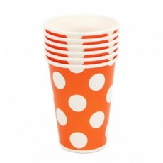 28번 종이컵 7온스 6입 [빅도트 오렌지], 1개입, 단품