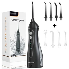 휴대용 F18 워터 플로서 4가지 모드 플로스 USB 충전식 4개 노즐 구강 제트 200ml 물탱크 방수, 02 Black Set, 01 China Mainland, Black, F18-BK3