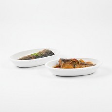 가고 병원 식사 생선접시 타원접시, 기본, 화이트, 1개