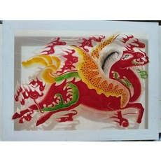 手工皮影火龍駒 精雕細琢牛皮擺飾, 如圖所示, 1個