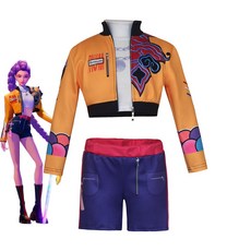 角色扮演服裝套裝：時尚短版外套高腰短褲，舒適透氣角色扮演服裝, 魯米130, 1套