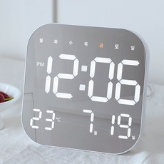 8무드 올인원 스퀘어 라운드 LED 시계, 벽시계 겸 탁상시계
