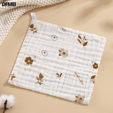 DFMEI 嬰兒毛巾紗布新生兒口水巾兒童方巾寶寶童巾a類洗臉洗澡吸水柔軟, 1個, 小花:25*25