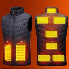 스마트 발열조끼 온열조끼 충전식 남녀공용 패딩 보온 블랙 15구역 xl 67.5-75.0kg