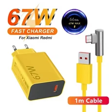 6A 67W 터보 EU 고속 충전기 Xiaomi 호환 11 12 13 14 Ultra Redmi Note 11T 12T 13 POCO X4 X5 X6 Pro 유, 01 EU Plug  1m Cable