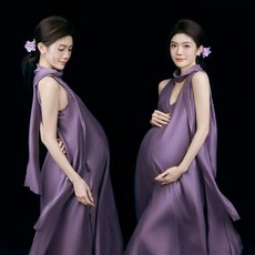 블랙 만삭 촬영 옷 오프숄더 임산부 투피스 사진 주수, 55번 드레스