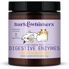 강아지 유산균 영양제 위장 췌장 소화 효소 개와 고양이 위 껍질 수염 육류 기반 식단 2.6온스(75g) 150스쿱 단백질 지방 분해 수사 조제 머콜라, 1개