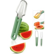 수박 커터 도구 세트 스테인리스 스틸 슬라이서 서버 및 볼 스쿠퍼 여름 과일을 위한 사용하기 쉽고 안전하며 식기세척기 친화적인 주방 기기