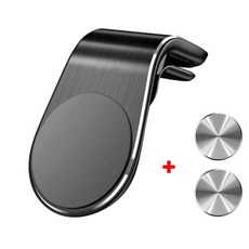 차량용 마그네틱 휴대폰 거치대 범용 에어 벤트 휴대폰 마운트 휴대폰 GPS 지원 아이폰 화웨이 삼성 회전 브래킷, 1)Black Fixed Holder