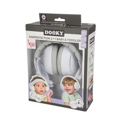 Dooky 嬰幼兒二合一護耳耳罩-白色【金寶貝 228212】(保護寶貝耳朵)