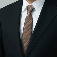 復古條紋拉鍊領帶男免打商務西裝配飾 質感棕色香檳色百搭襯衫穿搭 #A8201拉鍊棕色條紋 #默認尺寸