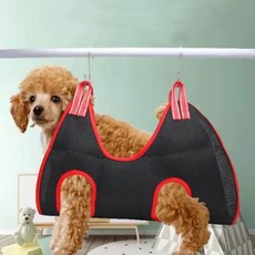 반려견 미용해먹 애완동물 거치대 강아지 발톱 해먹 khm+4226iE, 블랙(레드엣지)_L