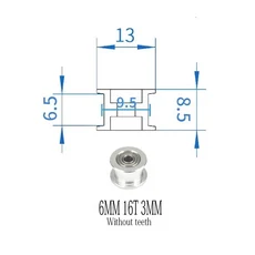 1-10PCS 2GTGT2 들러 타이밍 풀리 16-치 35mm 보어 베어링 포함 3D 프린터 부품 벨트, 08 6MM 16T NO teeth, 03 1PCS