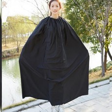 반신욕 가운 목욕 전신커버 땀복 족욕복 좌훈 가정용, 블랙 방수 버전 비상용 우의 130cm, 1개