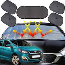 더뉴스파크 햇빛가리개 6종세트 차박용품 dus+1838zp, 앞창내부장착6종세트