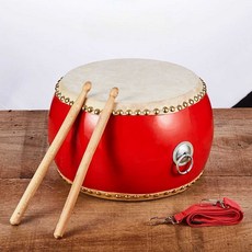 장구 북 사물놀이 국악기 전통 북소리 타악기 소가죽 드럼 소품, 1개