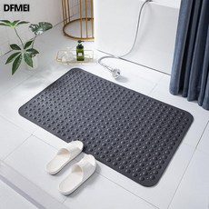 DFMEI 簡約PVC浴缸浴室防滑墊 衛生間洗澡淋浴房吸盤地墊廁所腳踏墊, 1個, 黑色