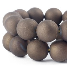 RUBYCA 라운드 문스톤 크리스탈 유리 비즈 오라 무지개 RUBYCA Round Moonstone Crystal Glass Beads Aura Iridescent for Jew, 갈색, 10mm