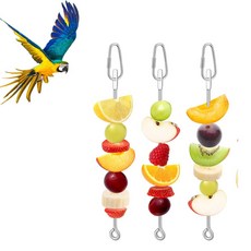 파르고 스텐인리스 스틸 앵무새 과일 포크 꽂이, 3개