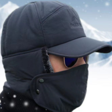 달콩네 귀달이 방한 도톰 군밤덮개 모자, 블랙