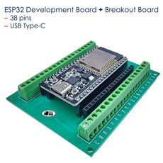 ESP32 Development Board ESP32S ESP-WROOM-32 38Pins USB Type-C, With Breakout Board, 1개